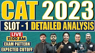 CAT 2023 SLOT 1  Detailed analysis  MemoryBased Questions  Exam pattern  Expected Cutoff [upl. by Verity]