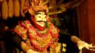 Scary demon in Bali  JAUK mask dance [upl. by Lorrad]