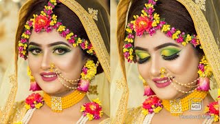 Holud Bridal Makeup Tutorial  Nadia’s Makeover [upl. by Ardnovahs513]