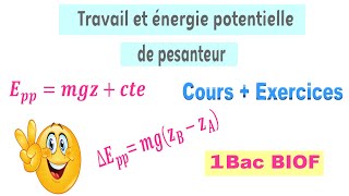 1BAC BIOF  Cours  Travail et énergie potentielle de pesanteur [upl. by Malory]