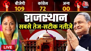 Rajasthan Result 2023 LIVE Update राजस्थान के सबसे तेज नतीजे  BJP Vs Congress  Election Results [upl. by Pul743]