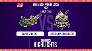 Chattogram Challengers vs Sylhet Strikers  2nd Match  Highlights  Season 10  BPL 2024 [upl. by Haldas711]