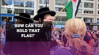 What flag is that Youre a Jew Woman confronts proPalestine Jewish protesters in New York [upl. by Fe]