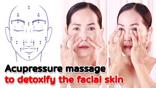 Acupressure massage to detoxify the facial skin  NO TALKING  Facial Massage [upl. by Siraval]