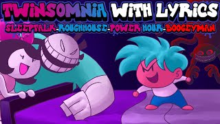 Twinsomnia WITH LYRICS By RecD  Friday Night Funkin THE MUSICAL [upl. by Aztinaj]