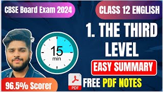 The Third Level Vistas Class 12 Chapter 1 Easy Summary in Hindi Board exam 2024 [upl. by Nelag]