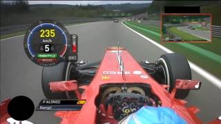 On board Fernando Alonso GP Belgium SPA F1 2013 [upl. by Doble]