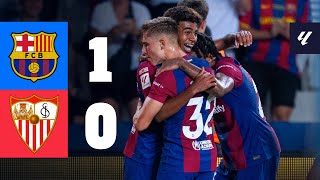 BARÇA 1 vs 0 SEVILLA  LALIGA 202324 MD8 [upl. by Tulley407]