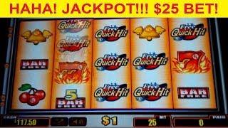 Quick Hit Platinum Slot  25 Max Bet  JACKPOT HANDPAY High Limit Bonus [upl. by Yesnnyl]