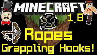 Minecraft Mods  GRAPPLING HOOK amp ROPE Mod  Scale Cliffs Rappel amp Rope Arrows [upl. by Samau]