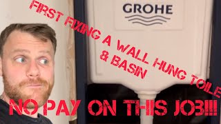 Day in the life plumber EP3 First fix a wall hung toilet and basin [upl. by Alver]