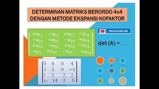 36 Determinan Matriks berordo 4x4 dengan Metode Kofaktor Nurul Aufa [upl. by Nnylaj]