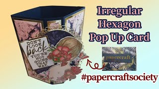 Papercraft Society Box 52 💫 hexagonal fun fold card 💫 funkyfossil papercraftsociety [upl. by Nossaj]