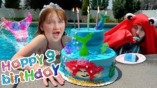 ADLEYS 9th MERMAiD BiRTHDAY Party in the Deep Sea with Mermaids Hermit Crabs and Magic Powers [upl. by Eeliak]