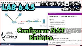 645 Packet tracer  Configurar NAT estatica Resolucion [upl. by Annaoj]