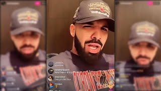 Drake Responds To Kendrick Lamar Diss On IG Live [upl. by Osnofledi]