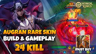 24 KILLS  TRIPLE KILL  Augran Rare Skin Lord of Shadows Build amp Gameplay  Honor of Kings World [upl. by Hachmin]