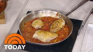 Melissa Clark Cooks A Family Dinner Favorite Pizza Chicken With Pancetta  TODAY [upl. by Releyks]