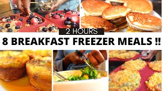 Batch Cook 8 Quick Breakfast Freezer Meals in 2 hours  Cook once eat all MONTH [upl. by Gizela]