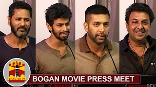 Bogan Movie Press Meet  Jayam Ravi  Lakshman  Prabhu Deva  Varun  Thanthi TV [upl. by Oloapnaig154]