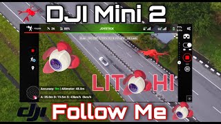 DJI Mini 2  Follow Me mode using Litchi  Follow Car [upl. by Reichel]