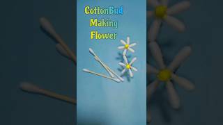 Beautiful Flower 🌼 Making with Cottonbud  Craft Flower beautiful craft diy art craftideas [upl. by Nylareg701]