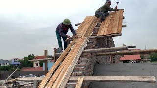 The Traditional Technique of Building Sloping Concrete Roof on a Conical Gable Quickly and Firmly [upl. by Yecaj]