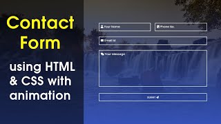 How To Make A Contact Form Using HTML And amp CSS  Animated Label Contact Form Design [upl. by Uttica]