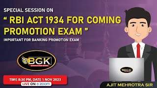 Session on RBI Act 1934 live dtd 01112023 [upl. by Gnot182]