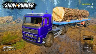 SnowRunner VOLVO FM Turbo 6X6  Driving Offroad Transporting Trailer Logging 148 [upl. by Norym]