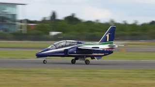 Alenia Aermacchi M345 takeoff at Farnborough Airshow 2014 CPX619 [upl. by Lsil]