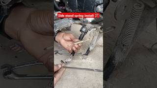 side stand spring install easy way 🛠️ mechanicrohit youtubeshorts automobile bike shorts [upl. by Llehsad]