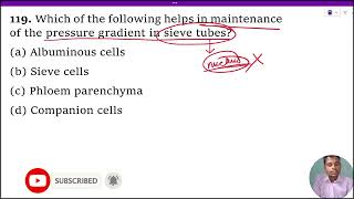 Which of the following helps in maintenance of the pressure gradient in sieve tubes 1 Albuminous [upl. by Reinke427]