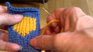 Weaving in Ends in IntarsiaTip of the Week07181411 [upl. by Wicks]