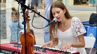 MY PIANO DEBUT ON THE STREET  Someone You Loved  Karolina Protsenko amp Oscar Stembridge [upl. by Shanks]