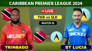 CPL Live Trinbago Knight Riders vs St Lucia Kings Live 12th Match  TKR vs SLK Live [upl. by Combe591]