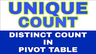 How to find Unique Count in Pivot Tables MSExcel CASanjeevBansal [upl. by Yesnel580]