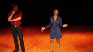 Brinie Wallace singing quotSchadenfreudequot with Aidan Wharton [upl. by Ahseinad]