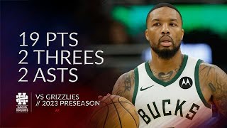 Damian Lillard 19 pts 2 threes 2 asts vs Grizzlies 2023 Preseason [upl. by Ateuqal]