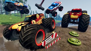 Monster Truck Mud Battle 51  BeamNG Drive  Griffs Garage [upl. by Tor]