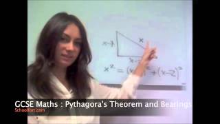 Pythagoras Theorem and Bearings GCSE Maths H Exam Question [upl. by Oneill]