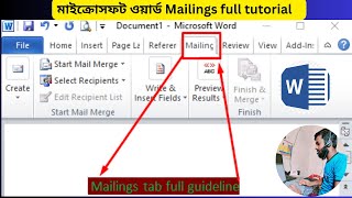 MS Word mailings tab full guidelines and Bangla tutorial Fozla hasanmicrosoftword [upl. by Ahsilrak]