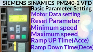 SIEMENS SINAMICS PM2402 VFD Basic Parameter setting kaise kare in Hindirvelectricalguide [upl. by Enidaj]