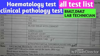 Haematology test  Clinical pathology test [upl. by Mable331]