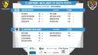 WA Premier Cricket  T20  Round 13  ClaremontNedlands v South Perth [upl. by Audun]