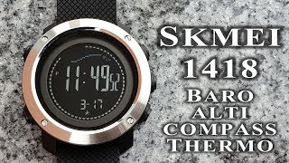 Skmei 1418 1427 watch review Barometer Altimeter Compass Thermometer Pedometer 183 skmei [upl. by Sivar]