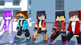 COUPLE DANCE  CHICKEN WINGS MEME  GANGNAM STYLE DANCE  MAIZEN EIN APHAMU  Minecraft Animation [upl. by Halilak]