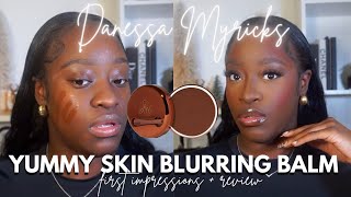 ITS GIVING SKIN  DANESSA MYRICKS BLURRING BALM REVIEW  COCOA SWATCHES [upl. by Sudaorb]