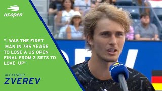 Alexander Zverev OnCourt Interview  2021 US Open Round 2 [upl. by Barnie]