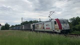 Güterzug mit LocoMotion 185 664 und KLV Umleiter [upl. by Loy]